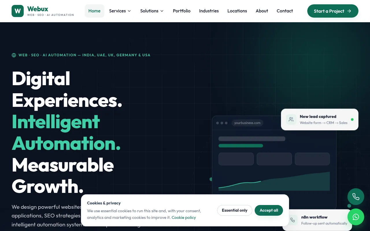 Screenshot of webux.in