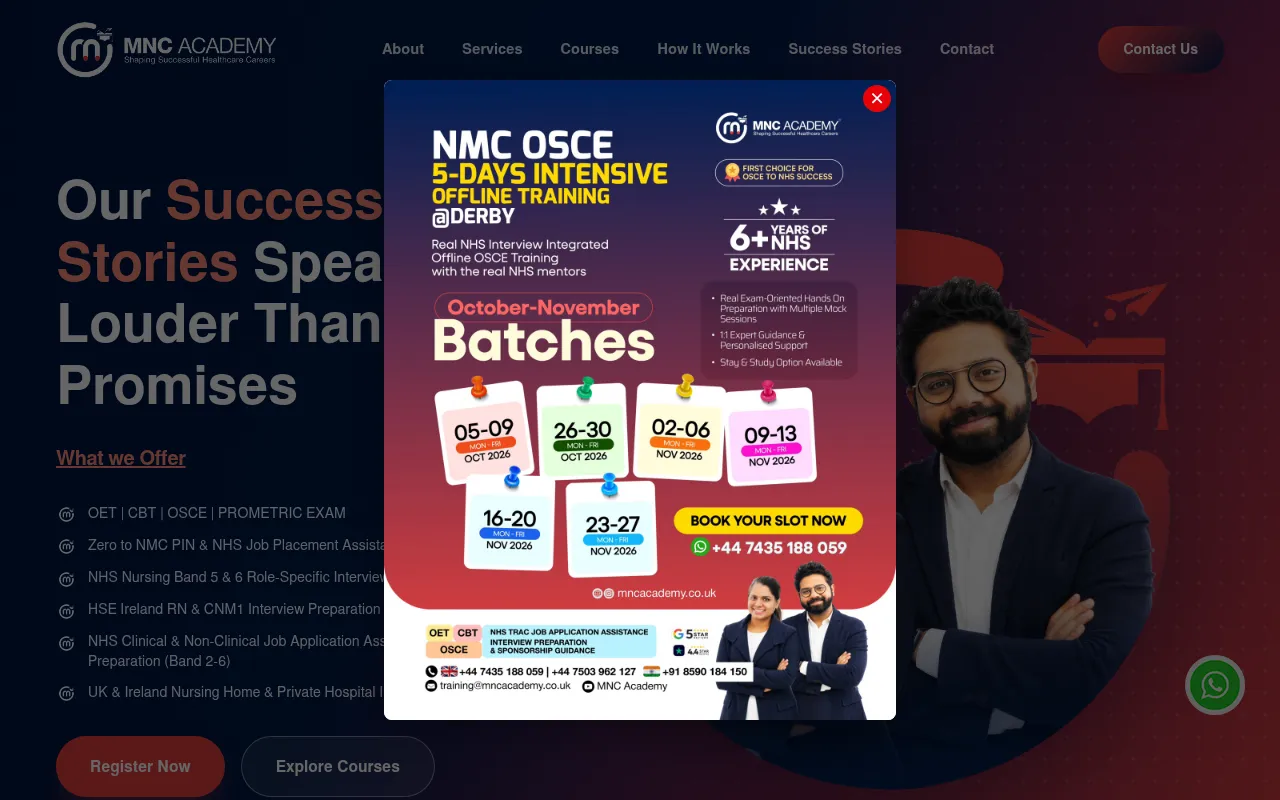 Screenshot of mncacademy.co.uk