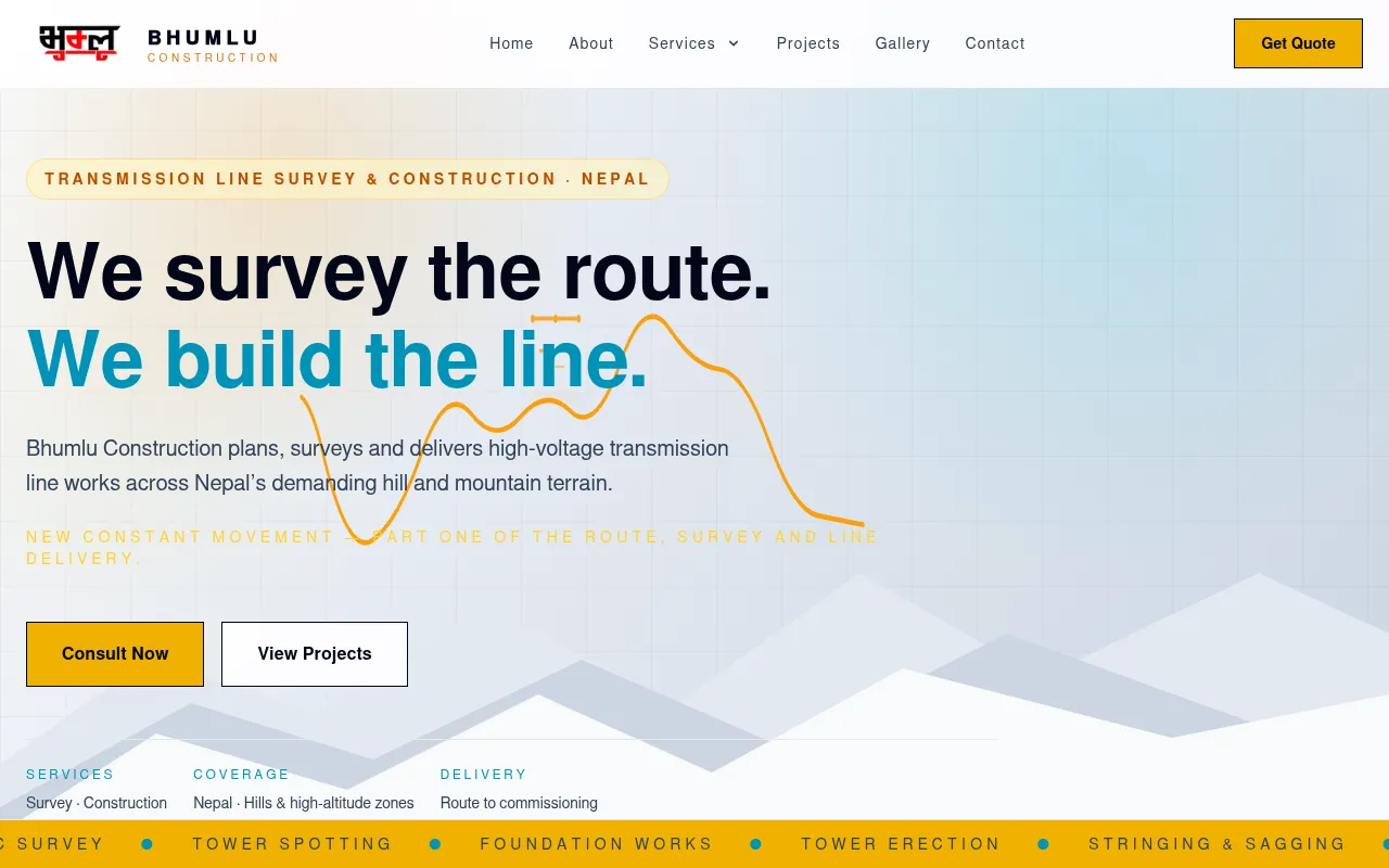 Screenshot of bhumluconstruction.com.np
