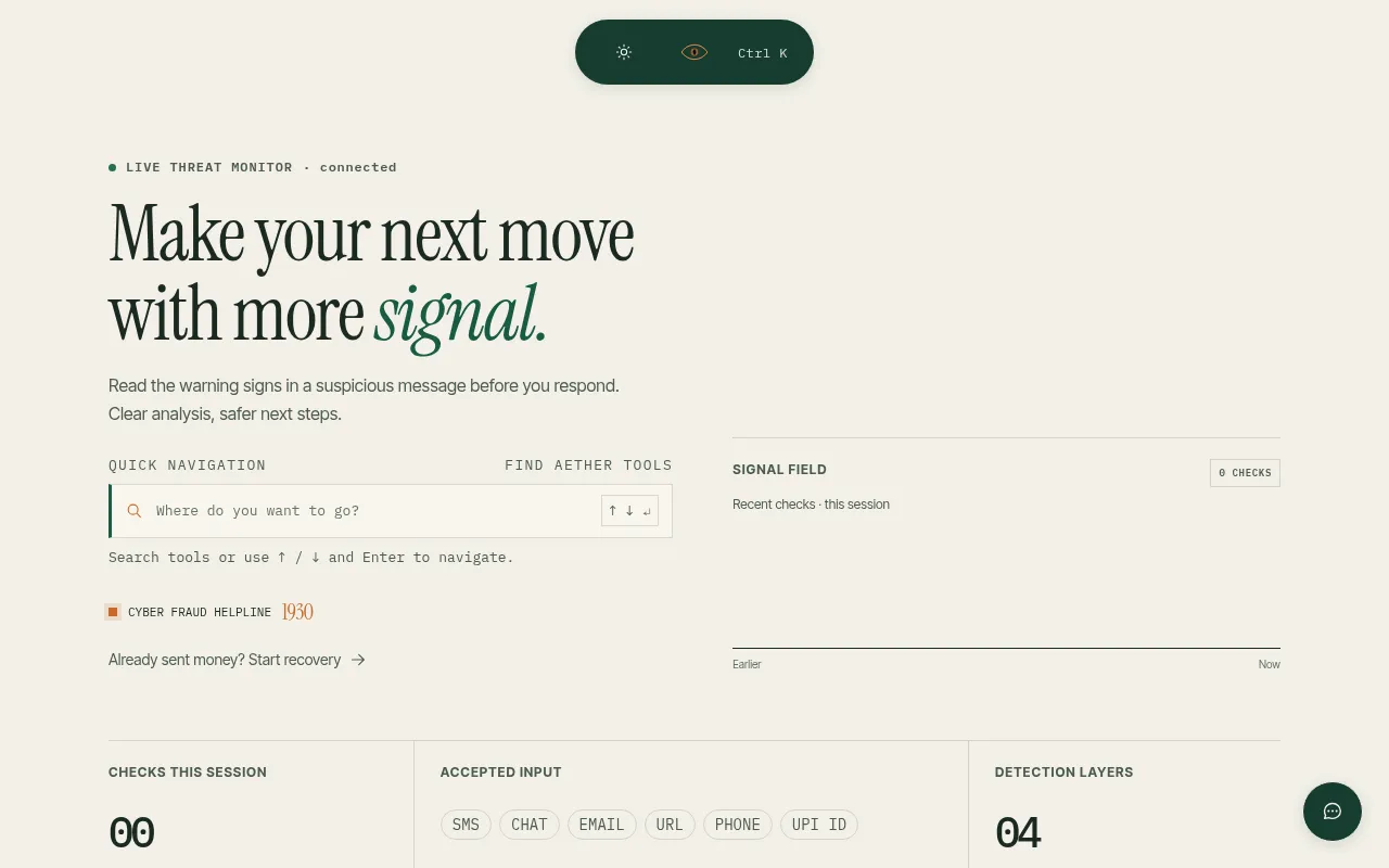 Screenshot of aether-jet-beta.vercel.app
