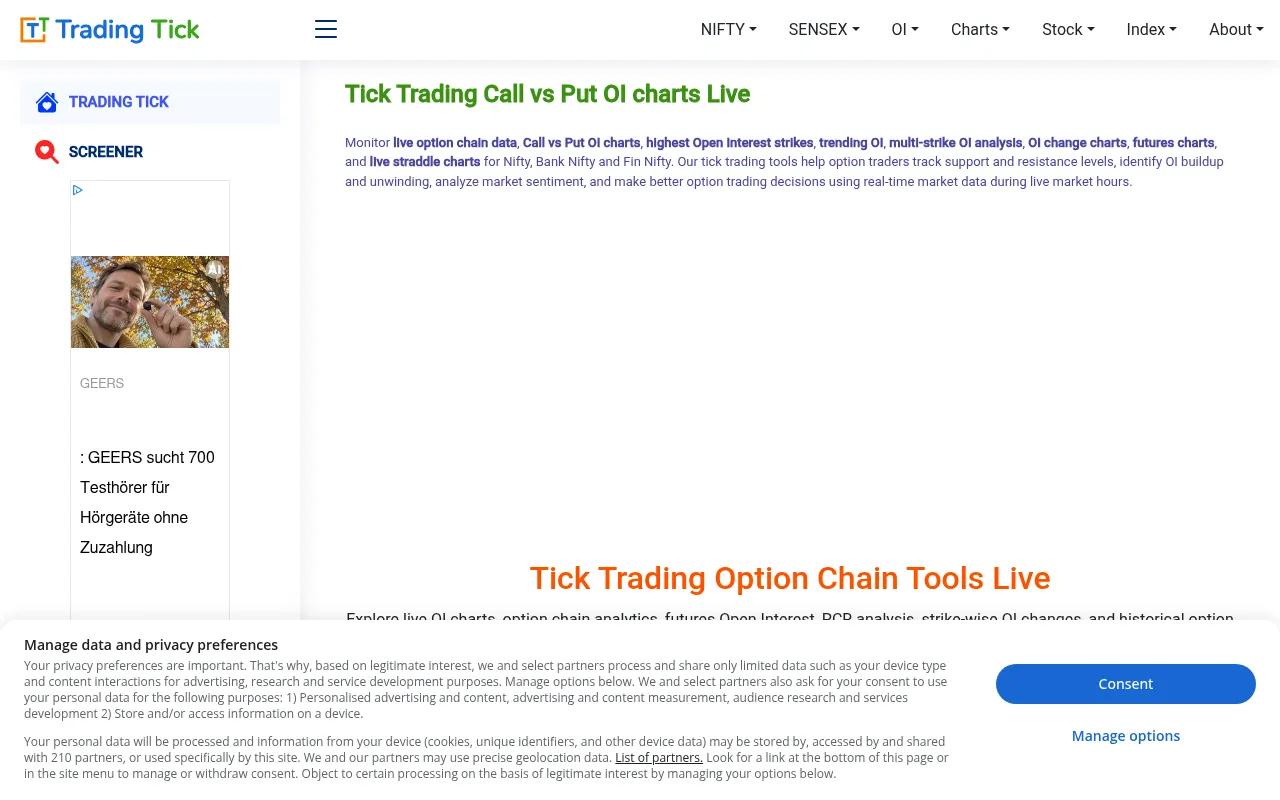 Screenshot of tradingtick.in