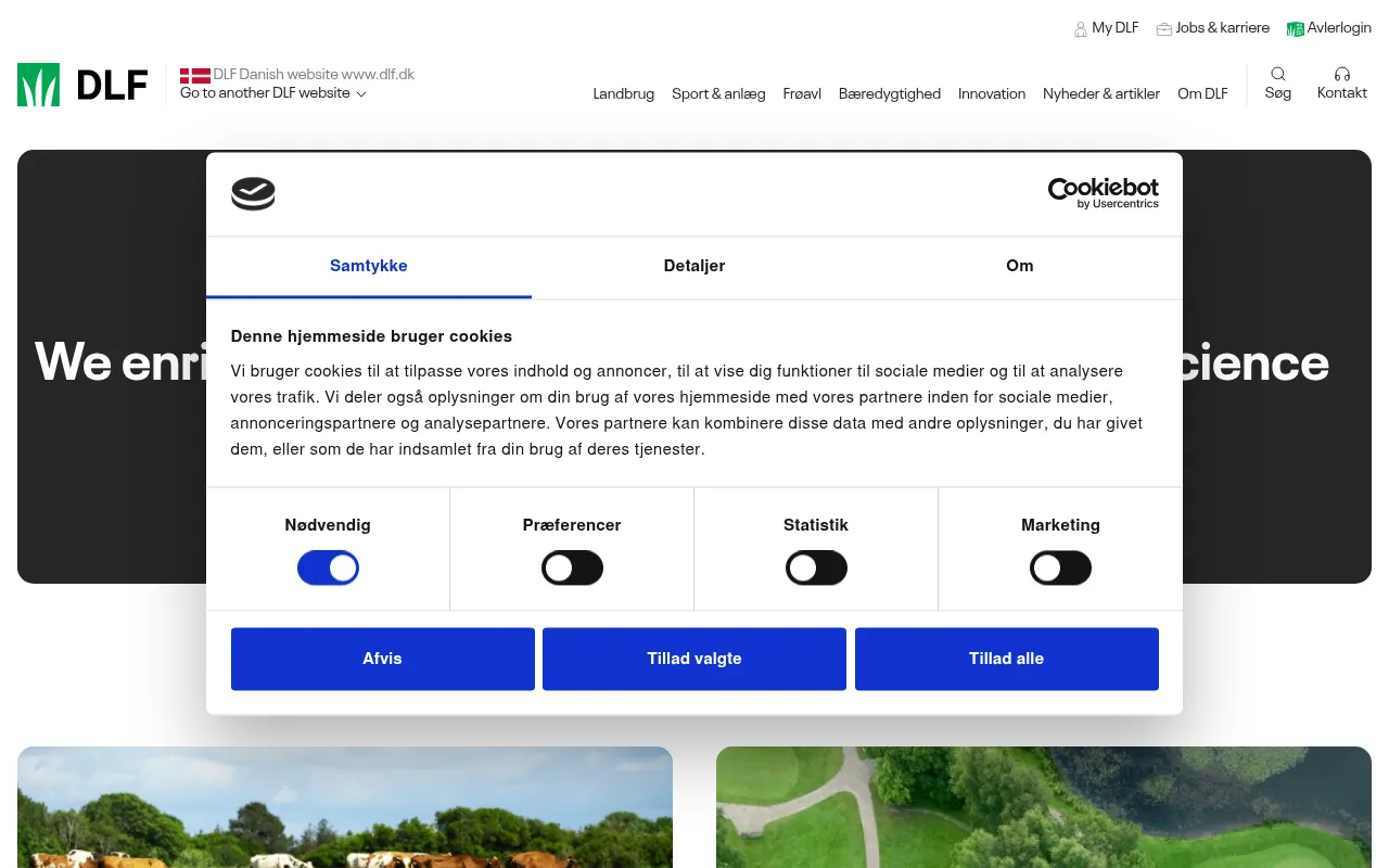 Screenshot of dlf.dk