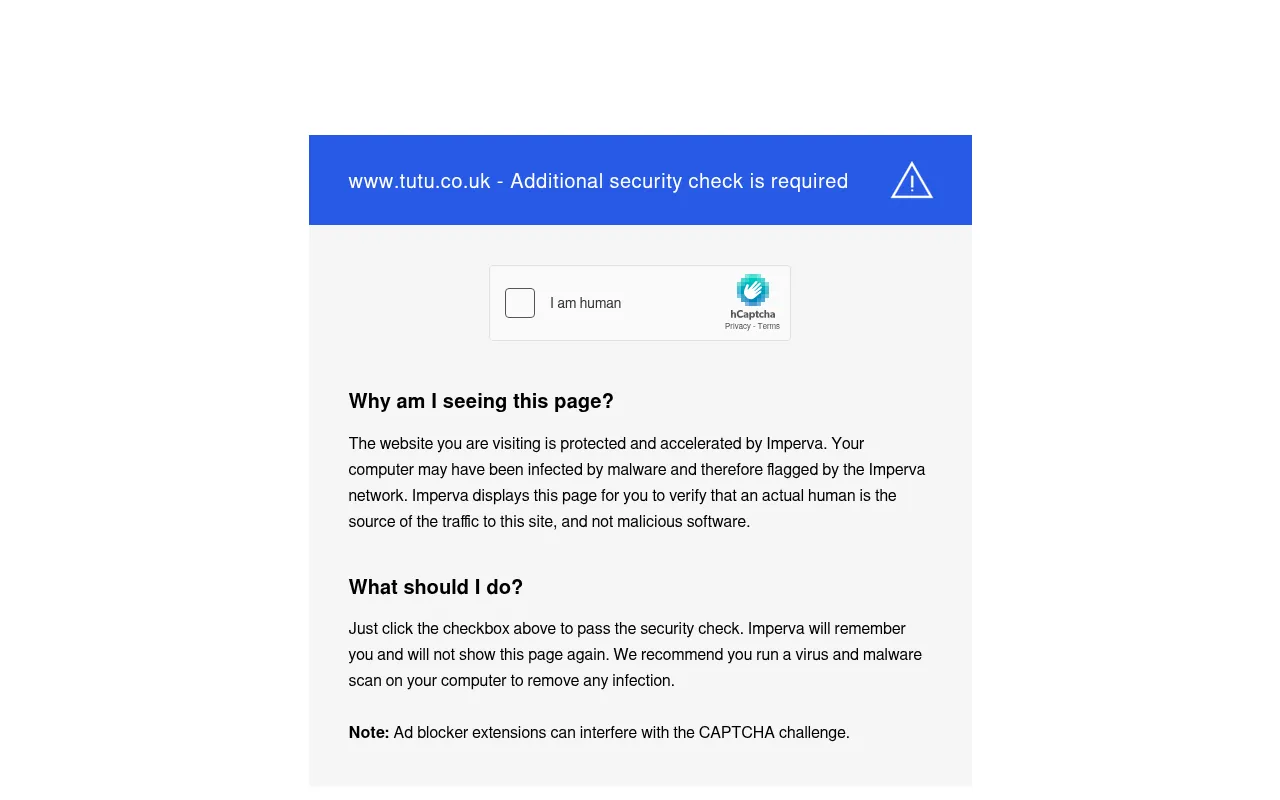 Screenshot of tutu.co.uk