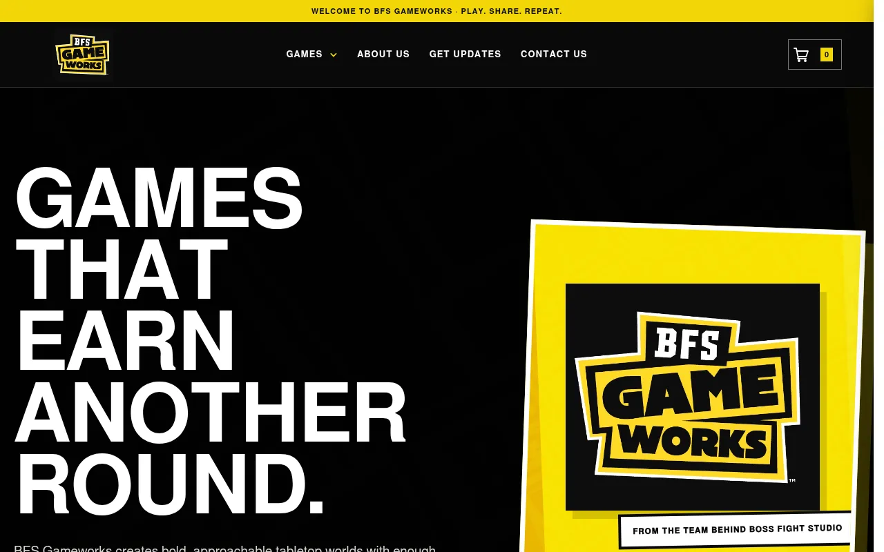 Screenshot of bfsgameworks.webflow.io