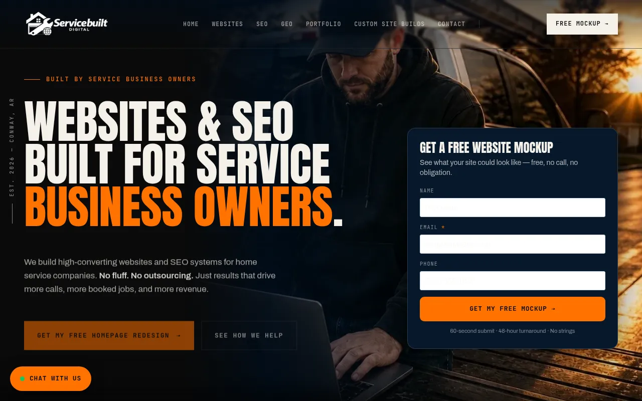 Screenshot of servicebuiltdigital.com