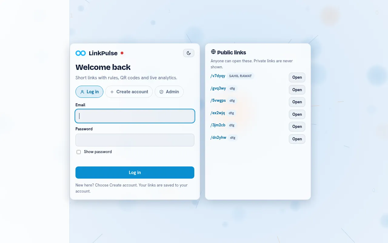Screenshot of linkpulse-01.onrender.com