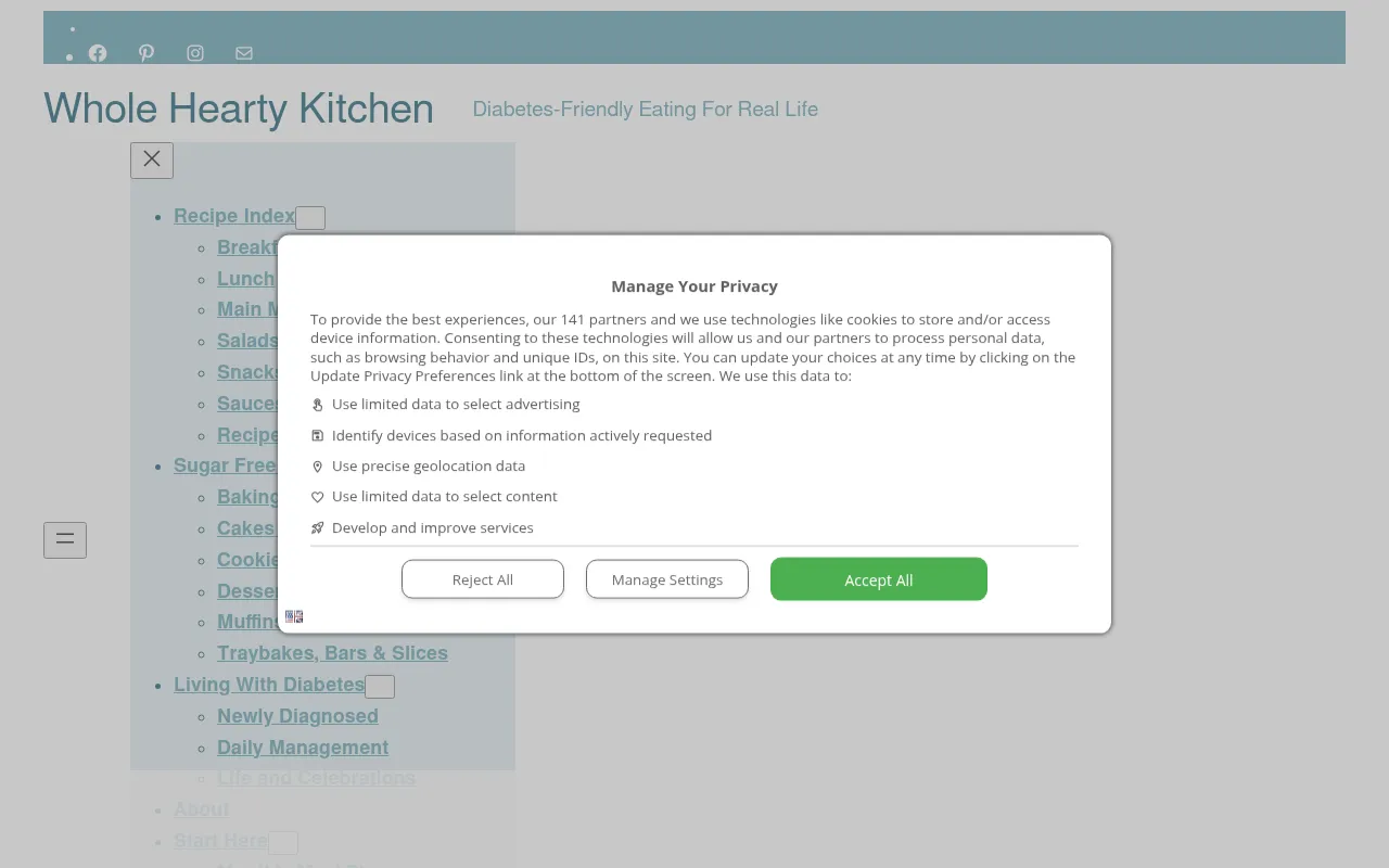 Screenshot of wholeheartykitchen.co.uk