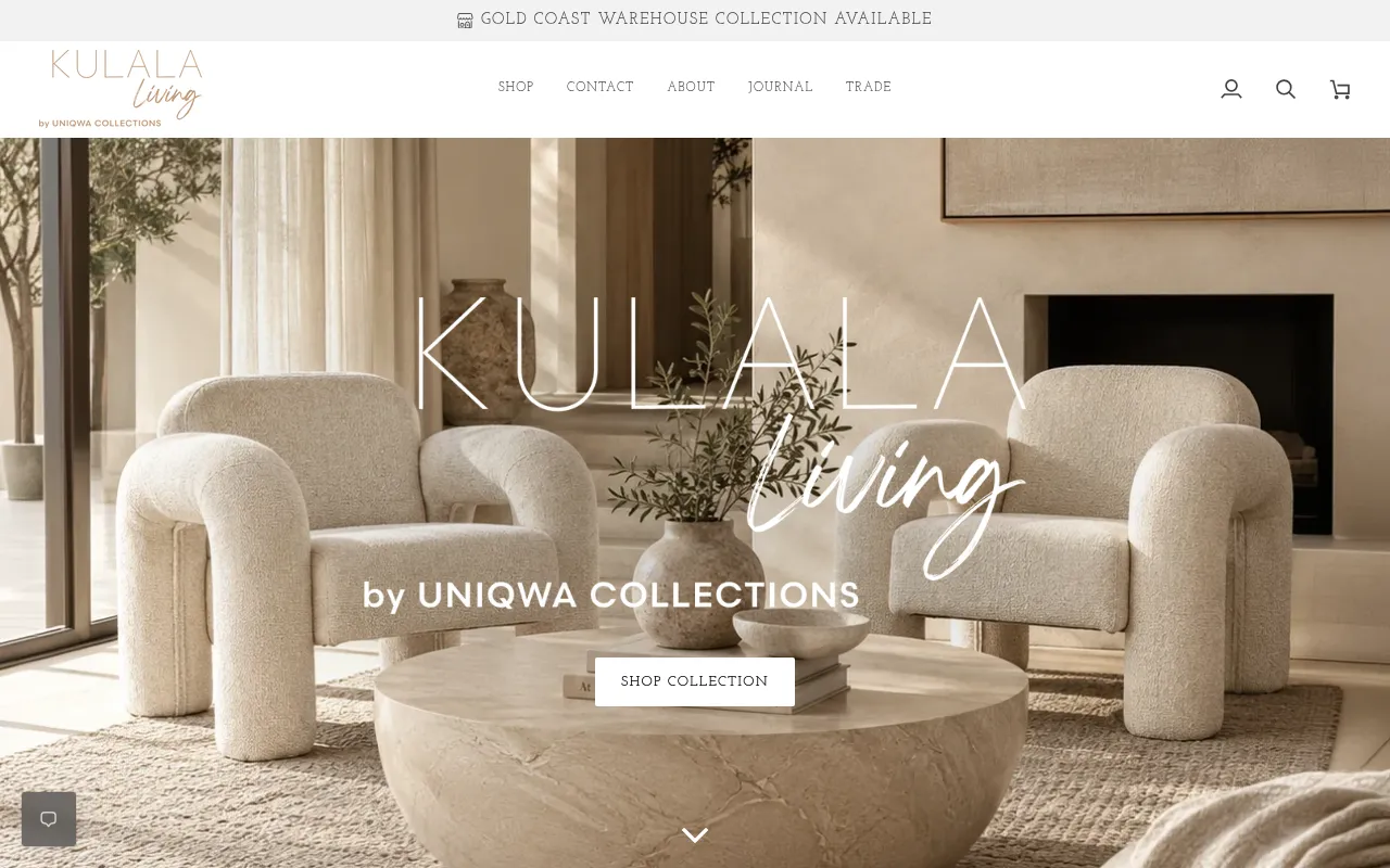 Screenshot of kulalaliving.com.au