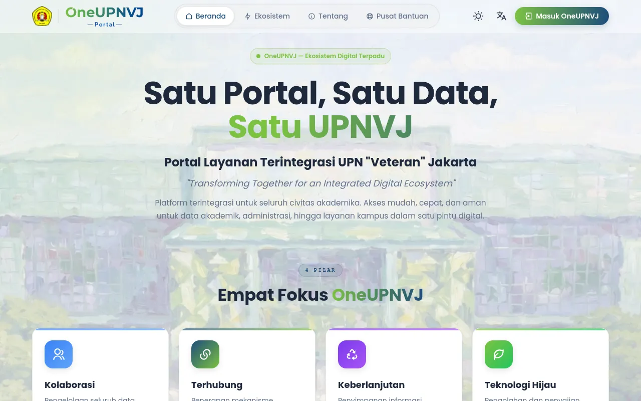 Screenshot of one.upnvj.ac.id