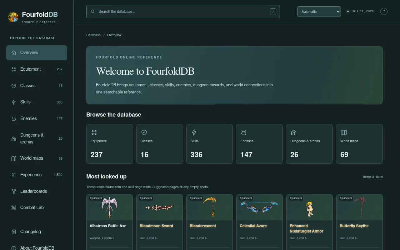 Screenshot of ffdb.info
