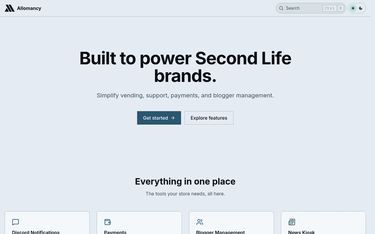 Screenshot of allomancy.com