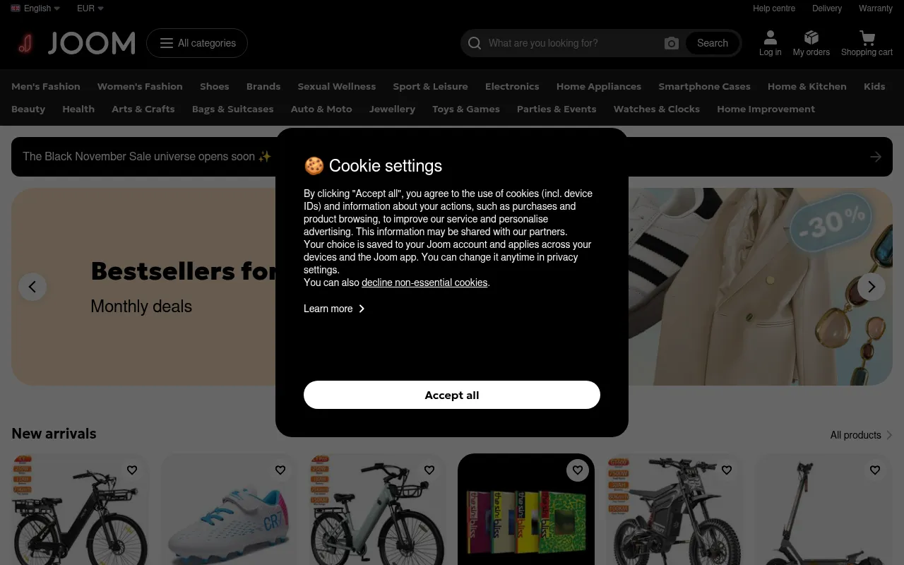 Screenshot of joom.com
