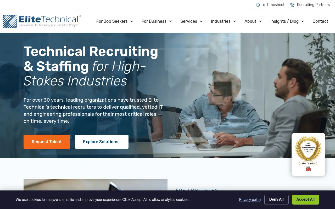 Screenshot of elitetechnical.com