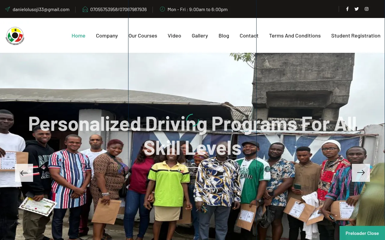 Screenshot of excellentdrivingacademy.ng