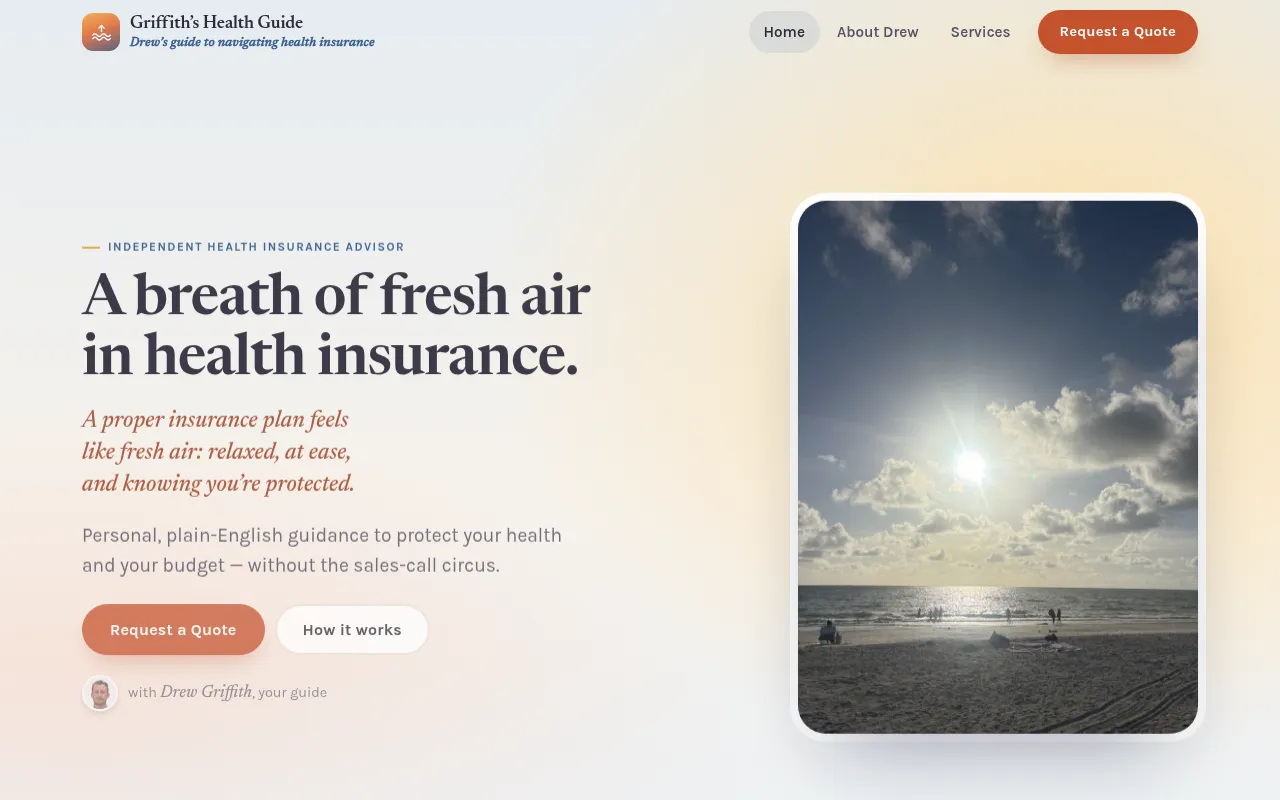 Screenshot of griffithshealthguide.com