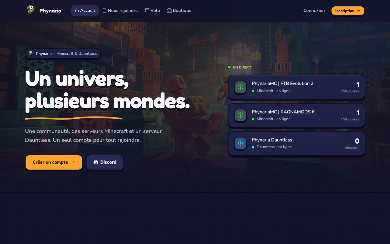 Screenshot of phynaria.fr