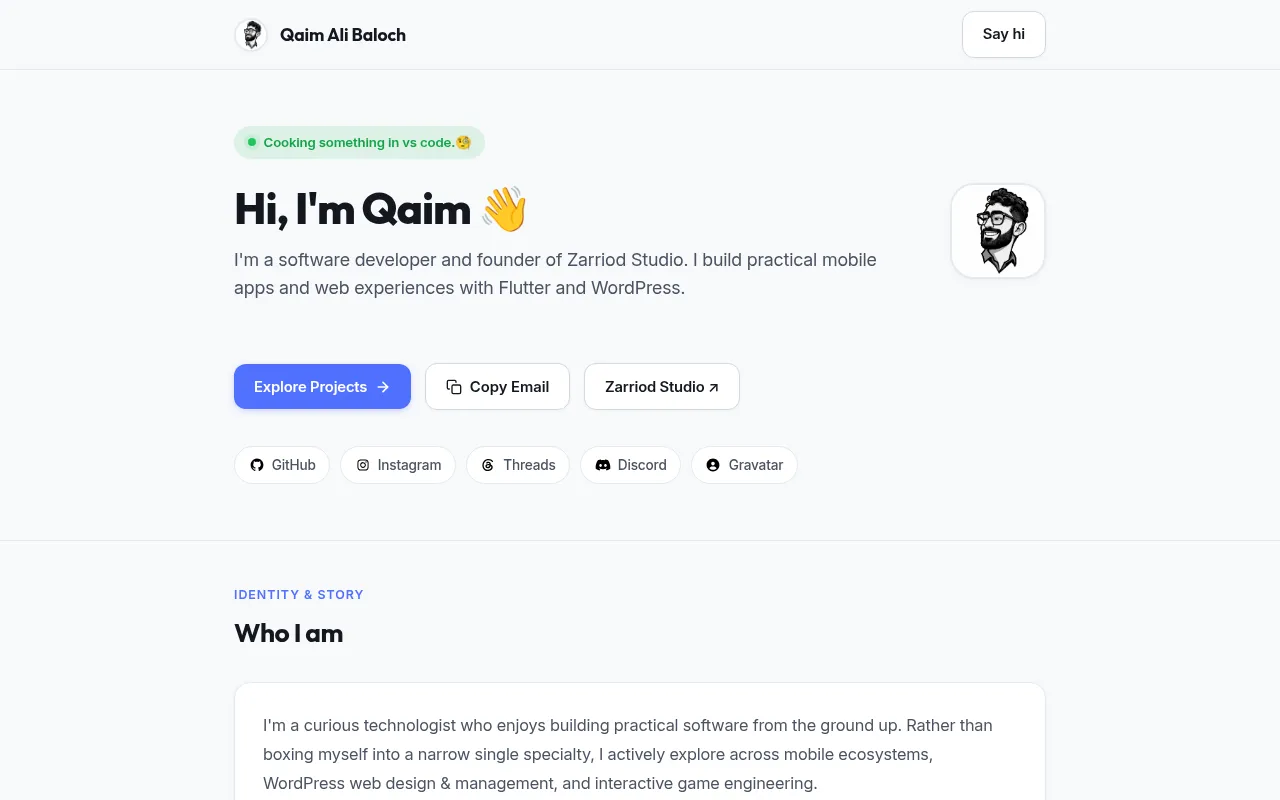 Screenshot of qaimali.pages.dev