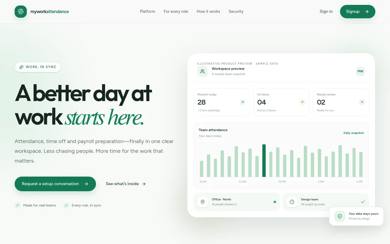 Screenshot of myworkattendance.com