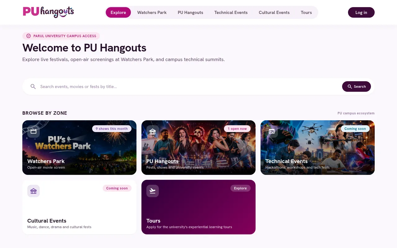 Screenshot of studentservices.paruluniversity.ac.in