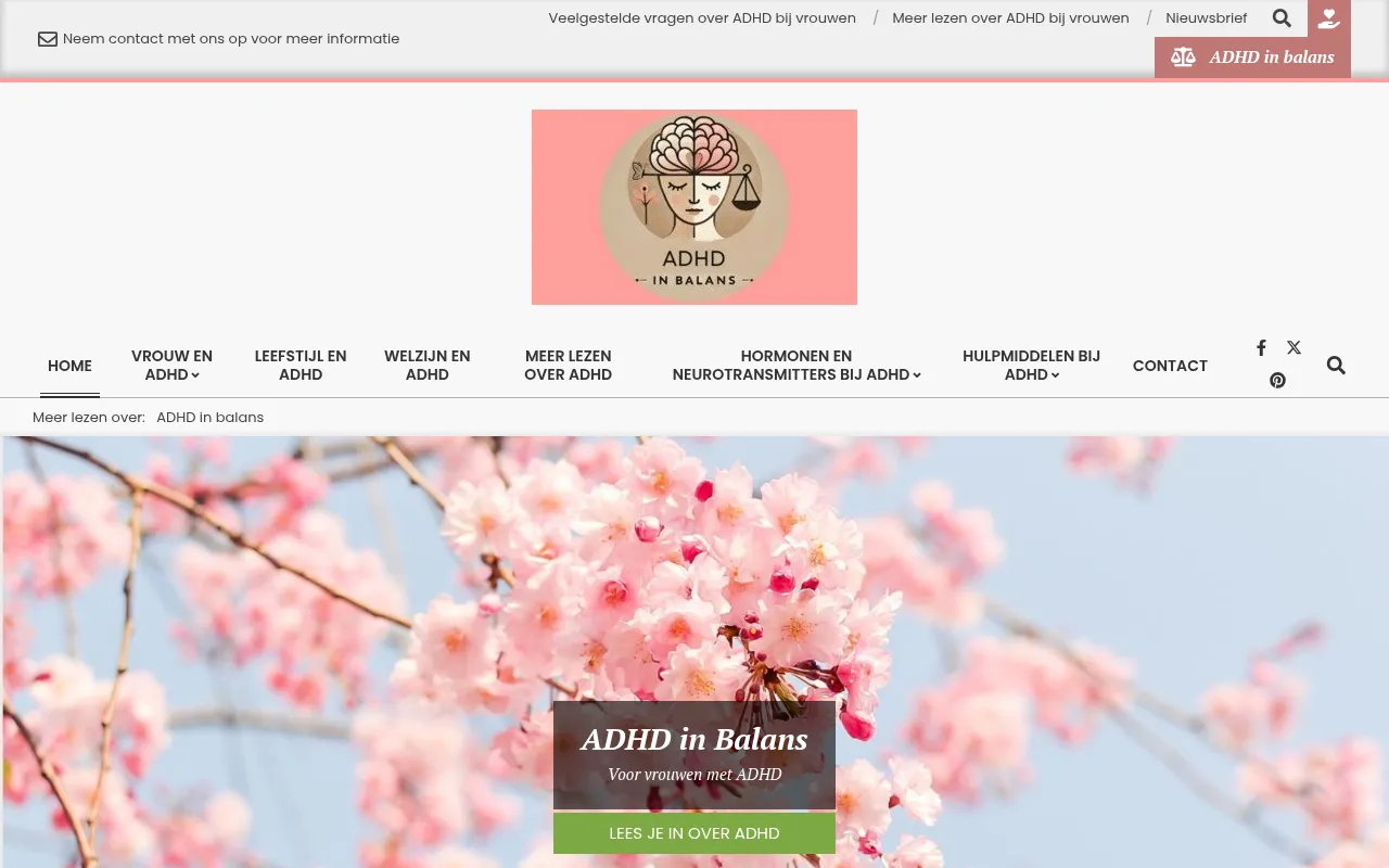 Screenshot of adhdinbalans.nl