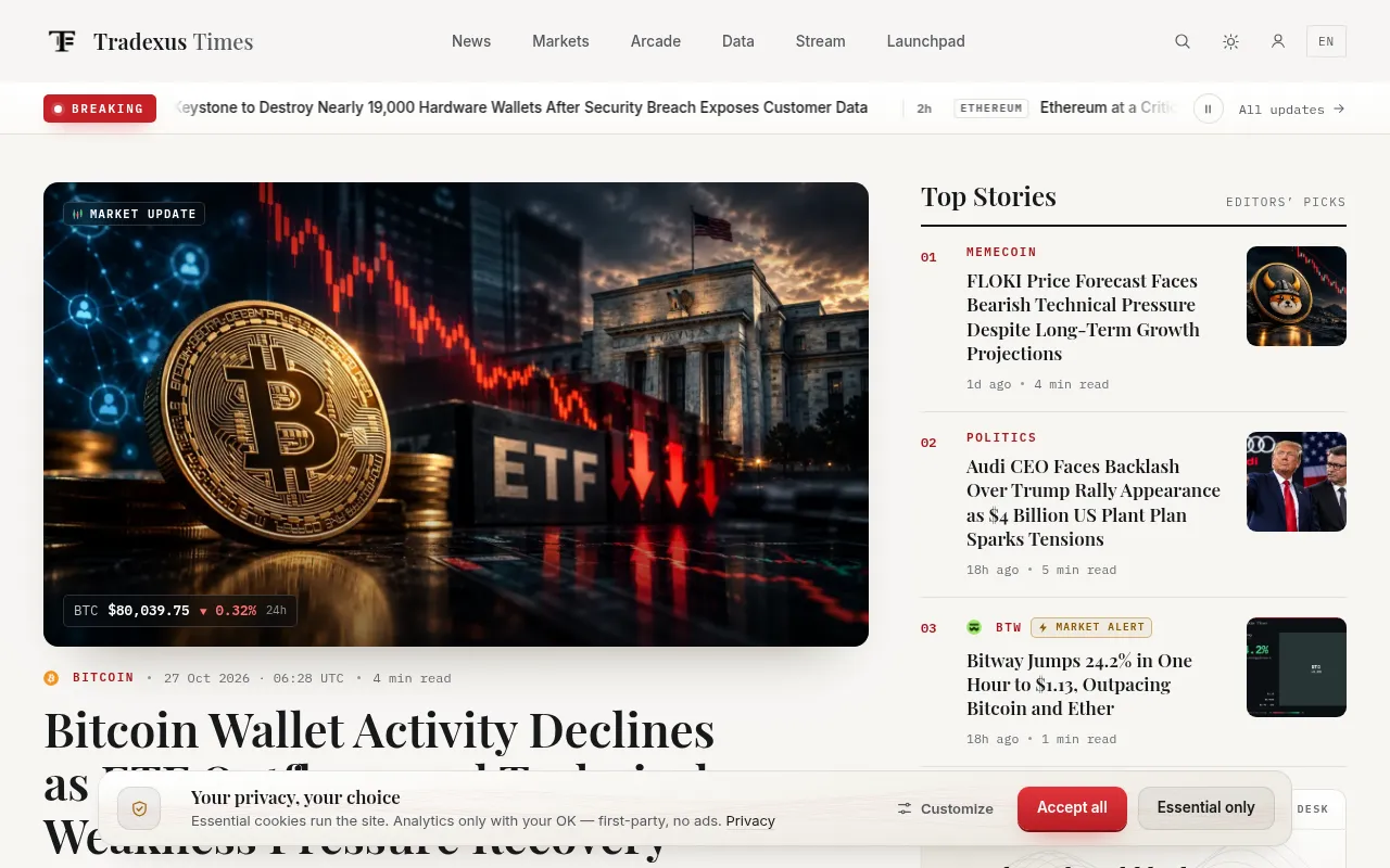Screenshot of tradexustimes.com