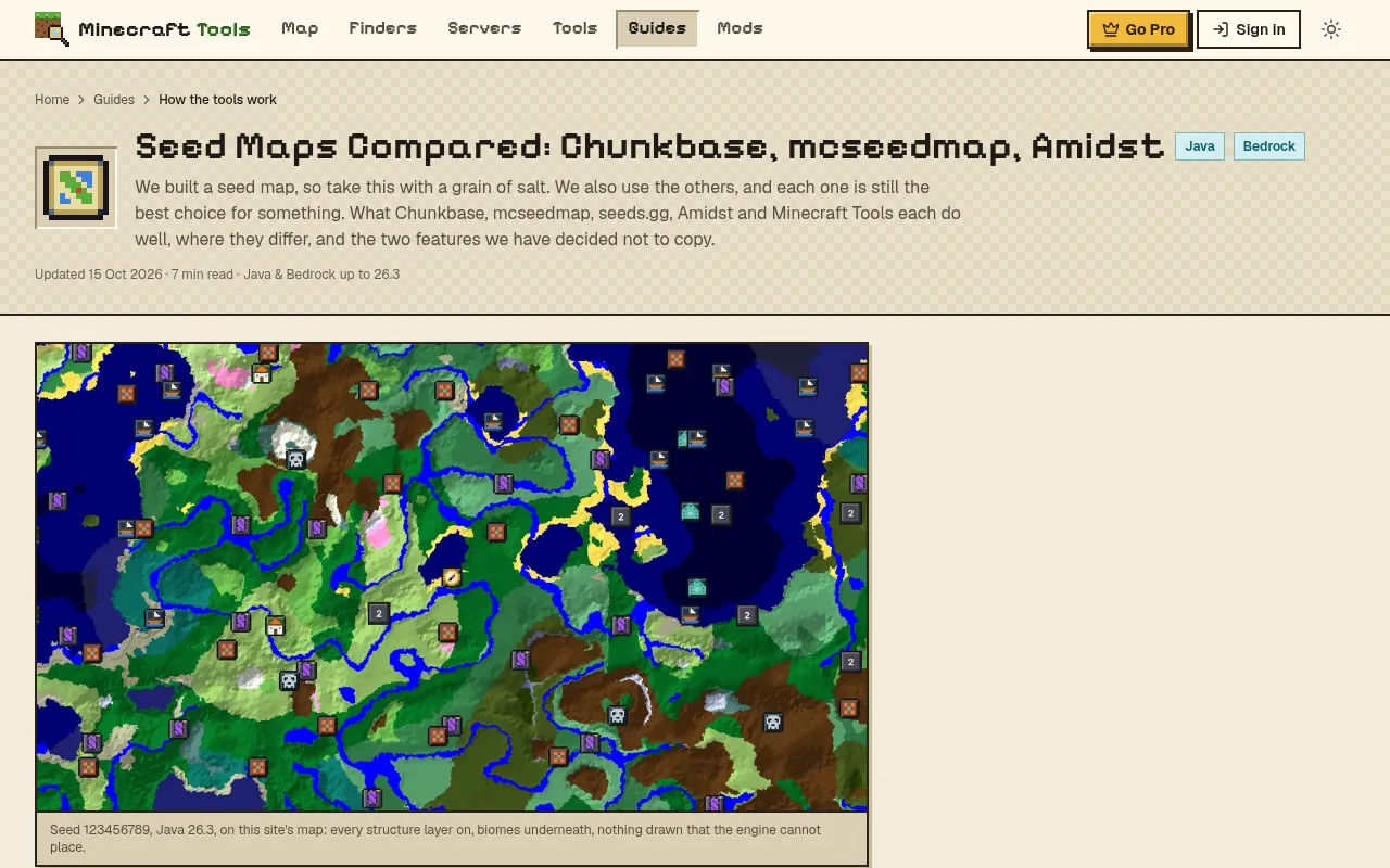 Screenshot of minecrafttools.wiki