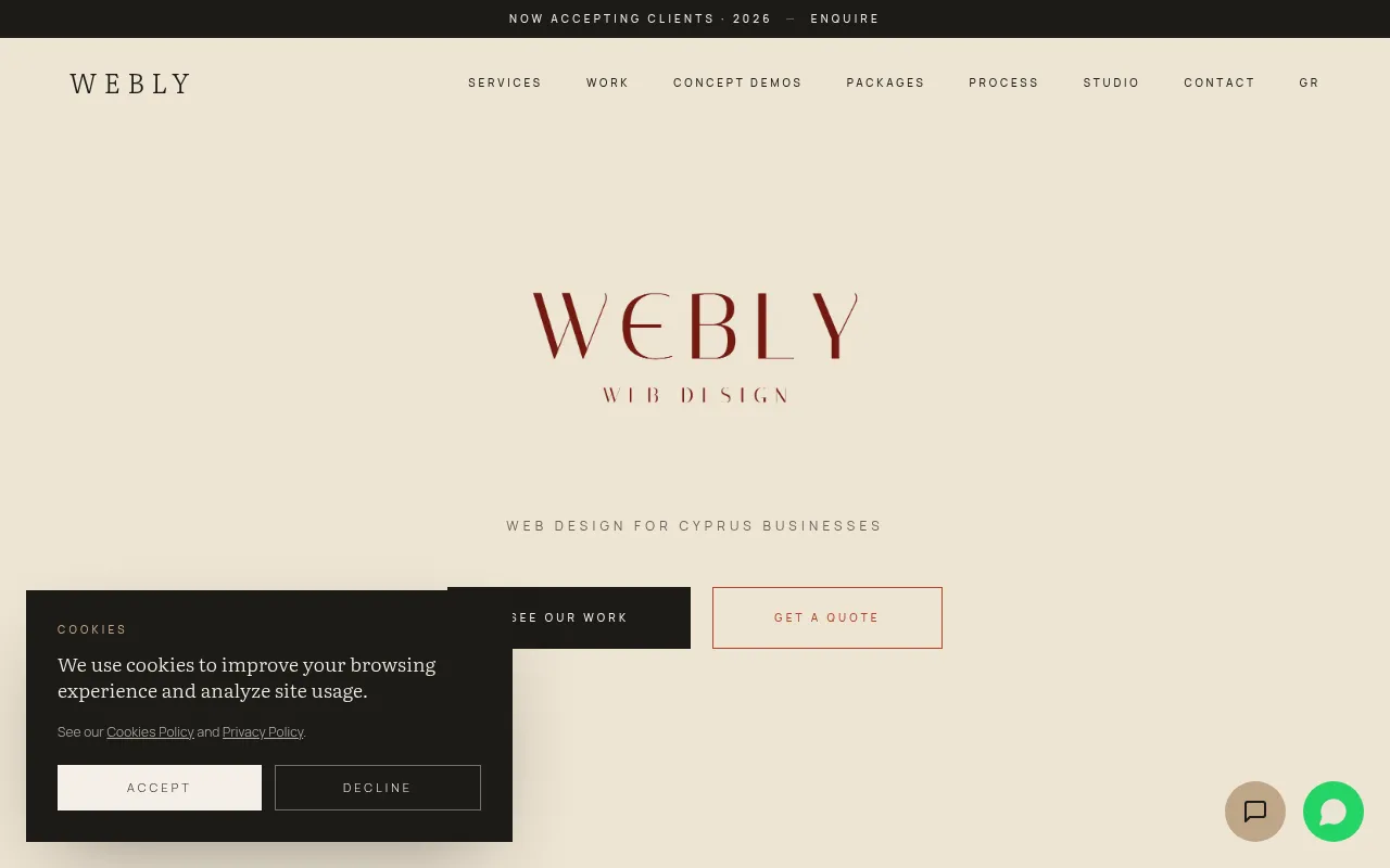 Screenshot of weblycyprus.com