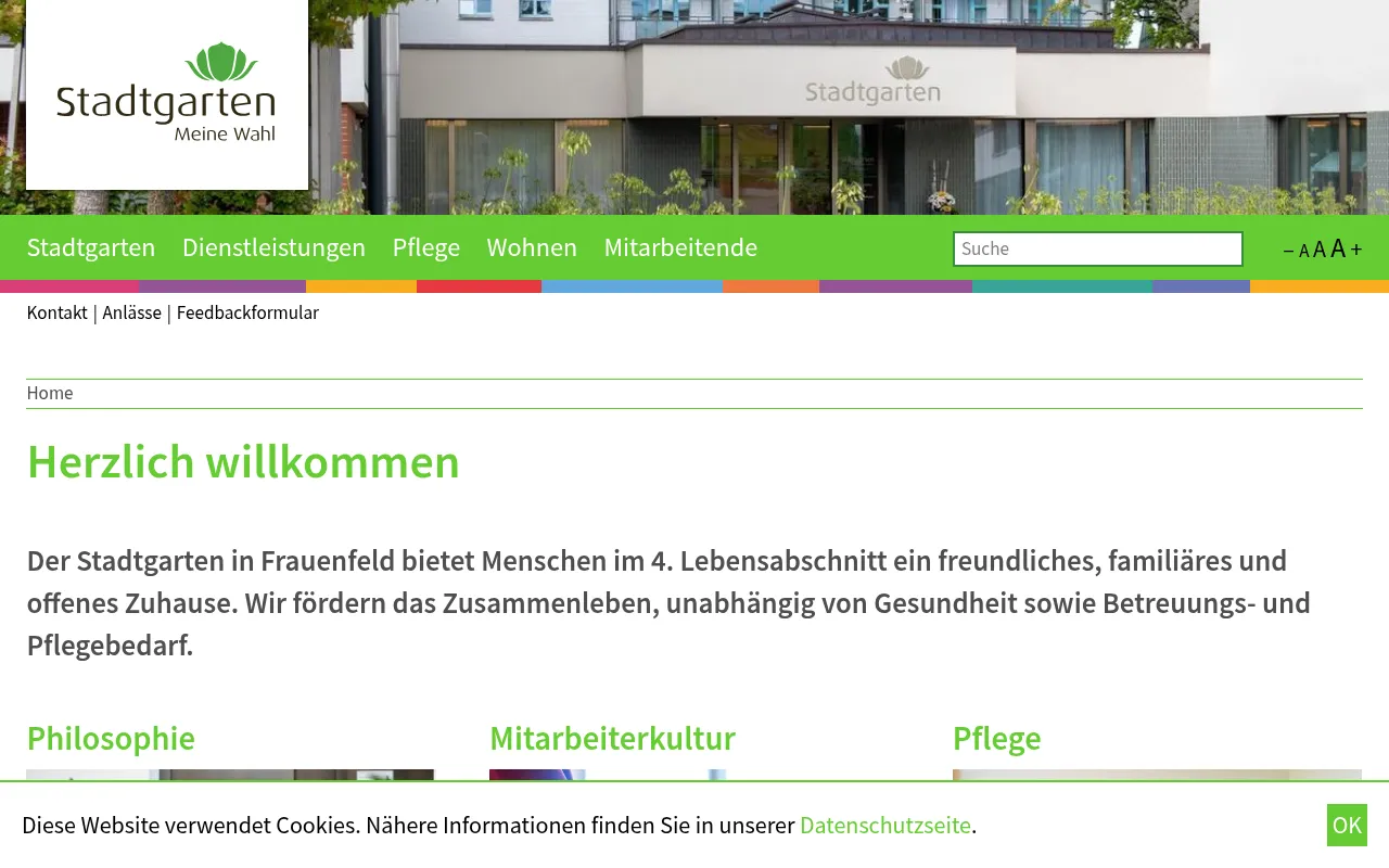 Screenshot of stadtgarten.ch