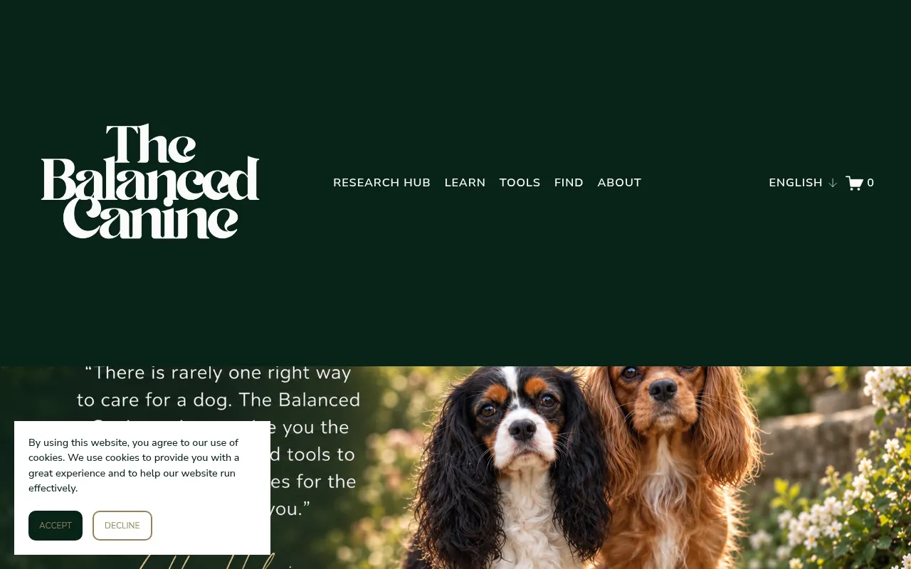 Screenshot of thebalancedcanine.co.uk
