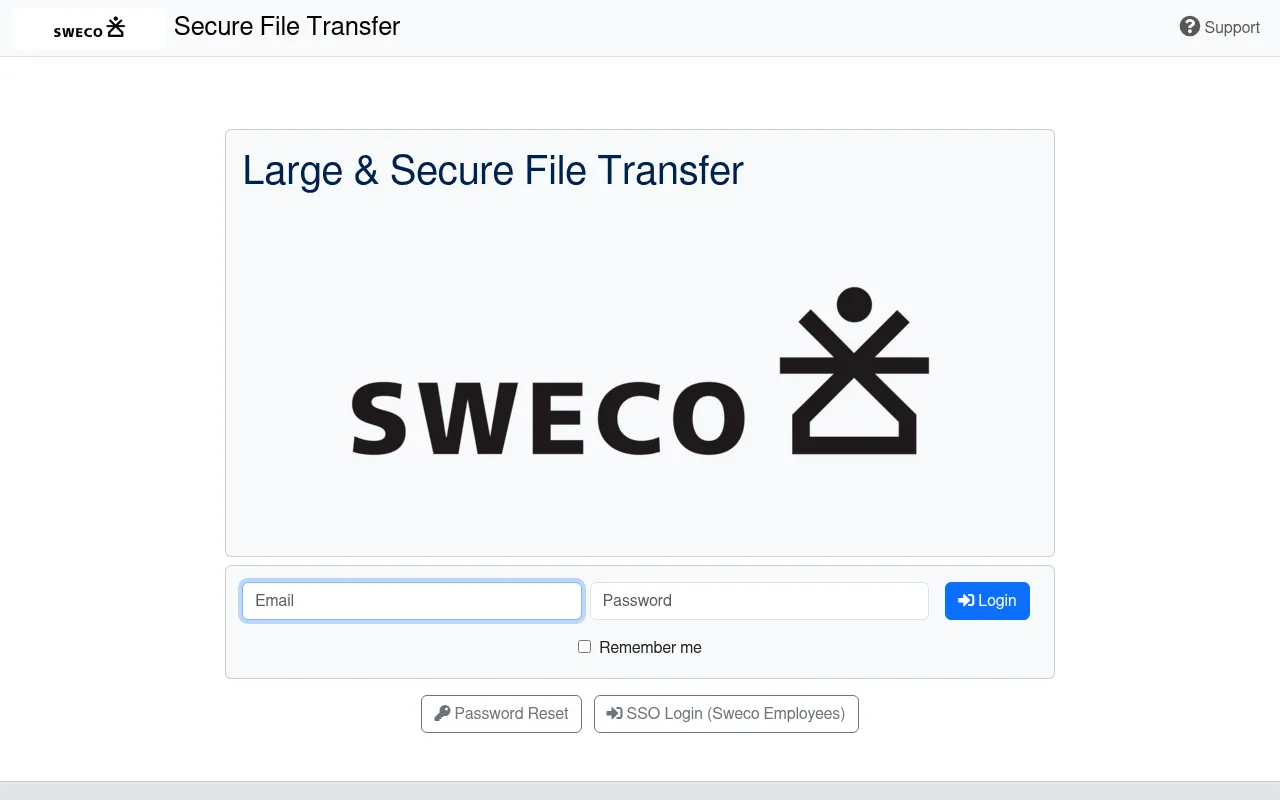 Screenshot of filetransfer.swecogroup.com