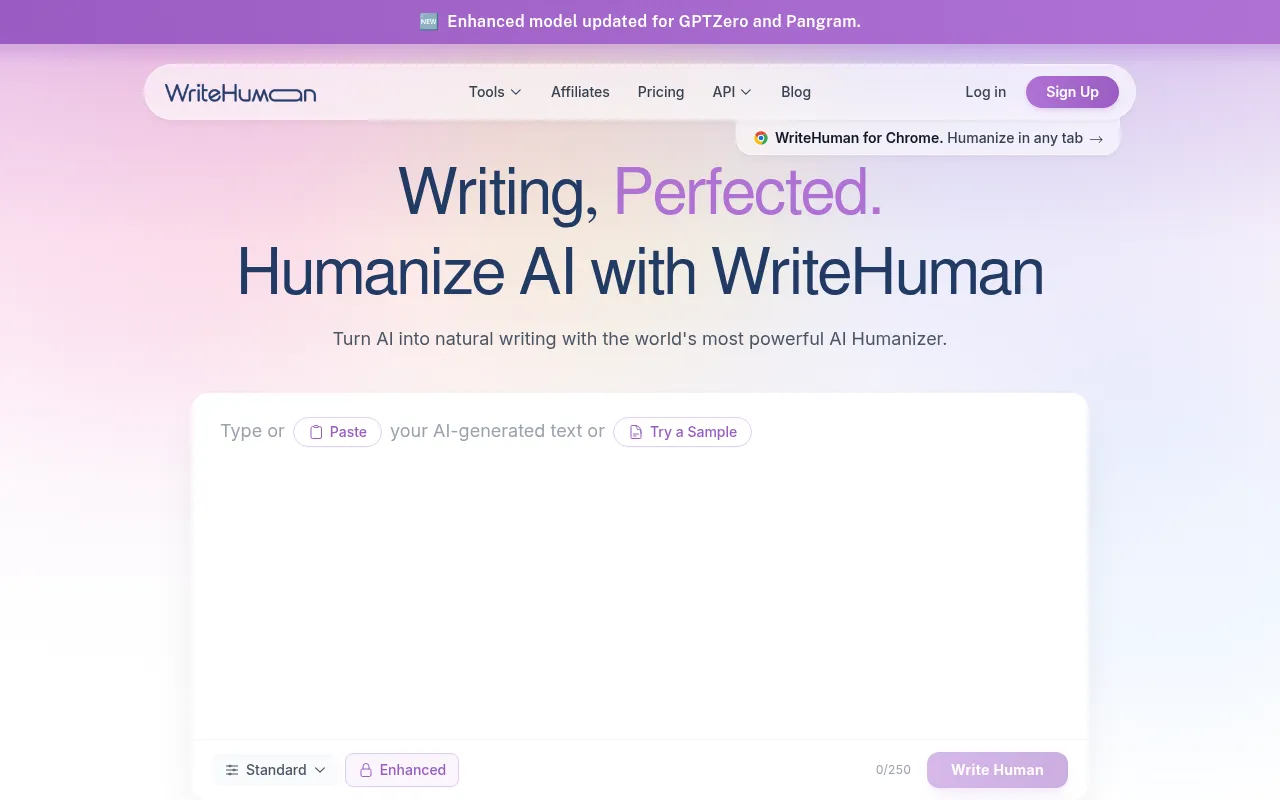Screenshot of writehuman.ai