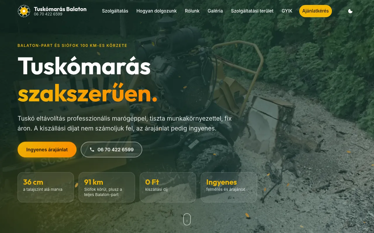Screenshot of tuskomarasbalaton.hu