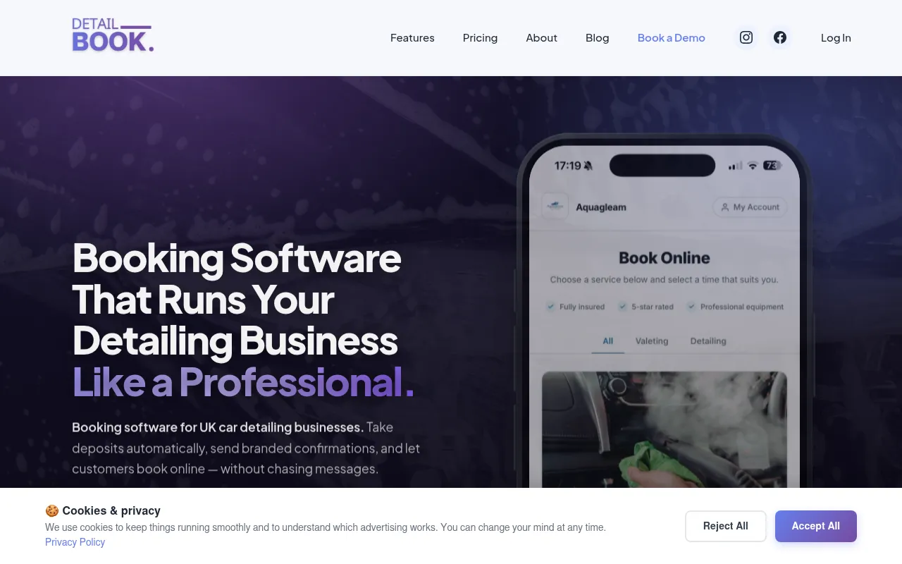 Screenshot of detailbook.co.uk