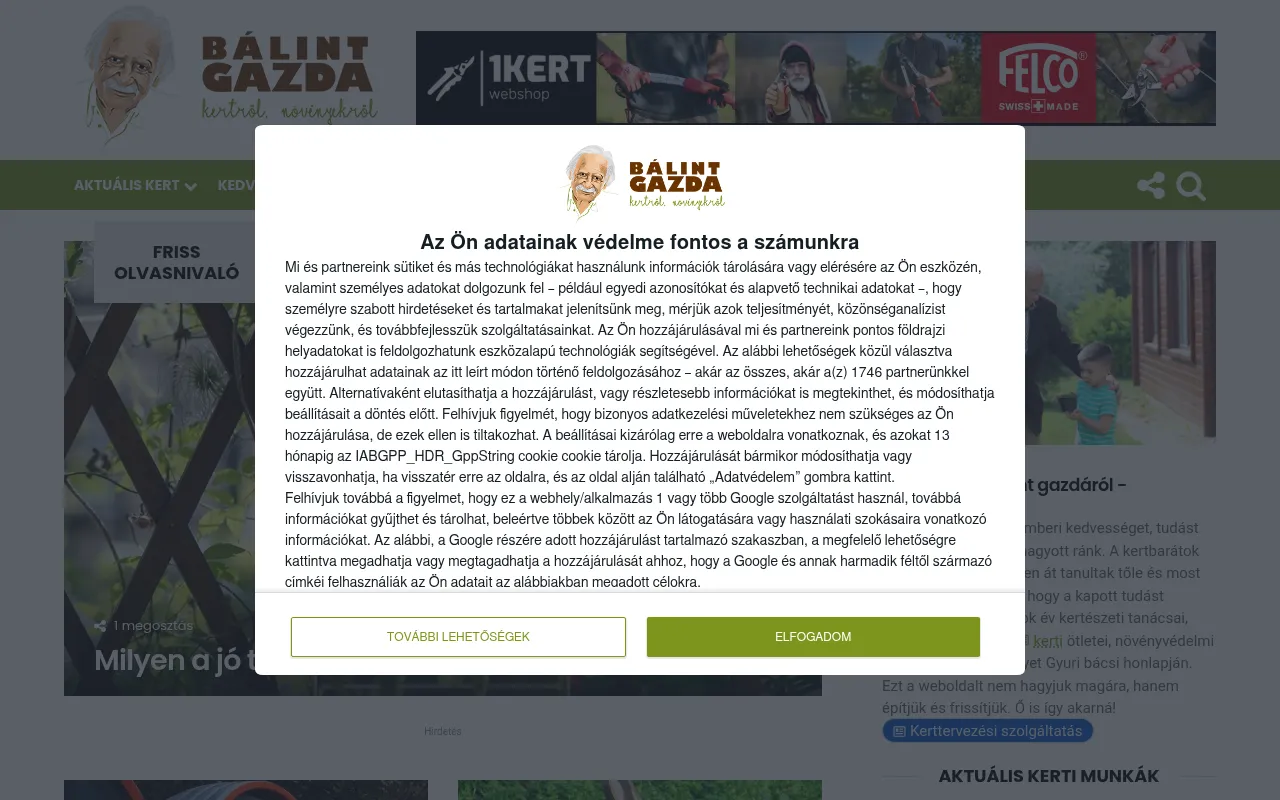 Screenshot of balintgazda.hu