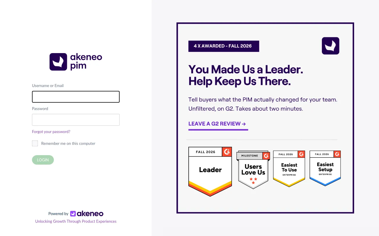 Screenshot of llbg.cloud.akeneo.com
