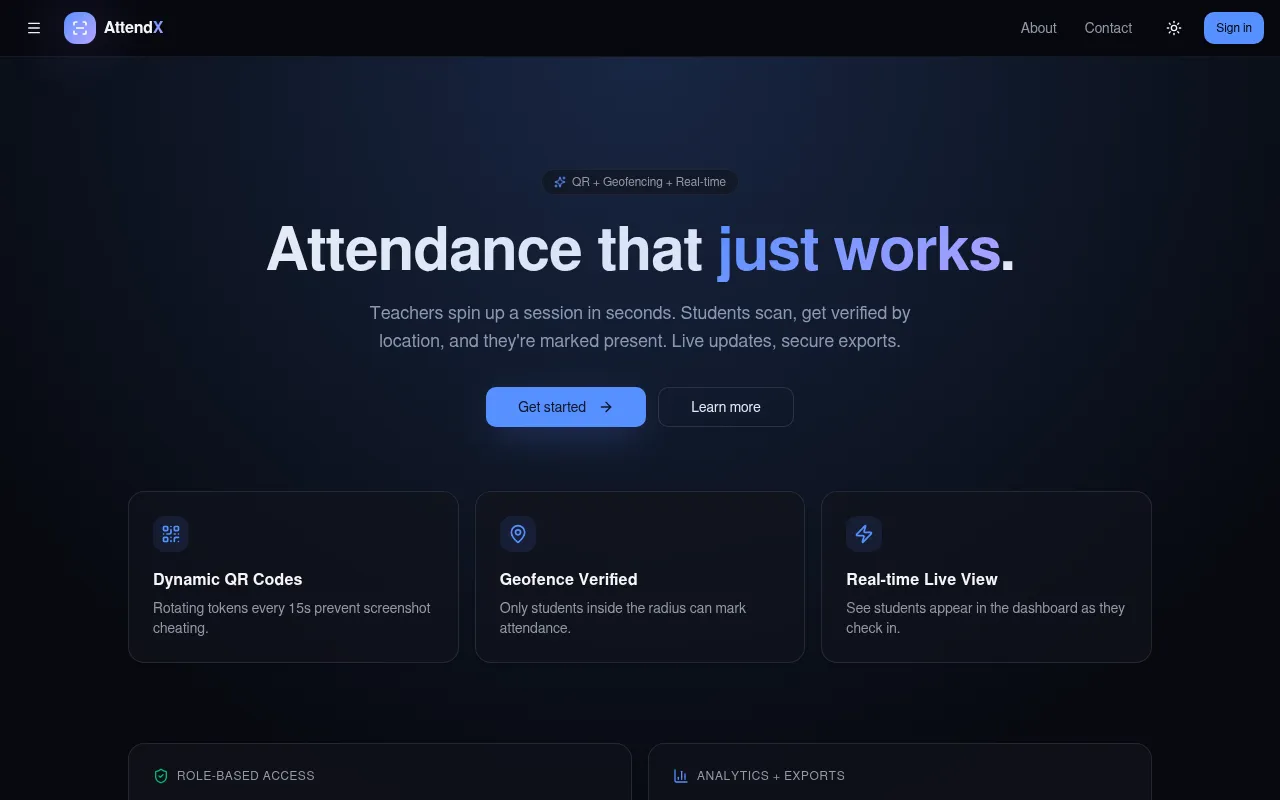 Screenshot of attend-x-black.vercel.app