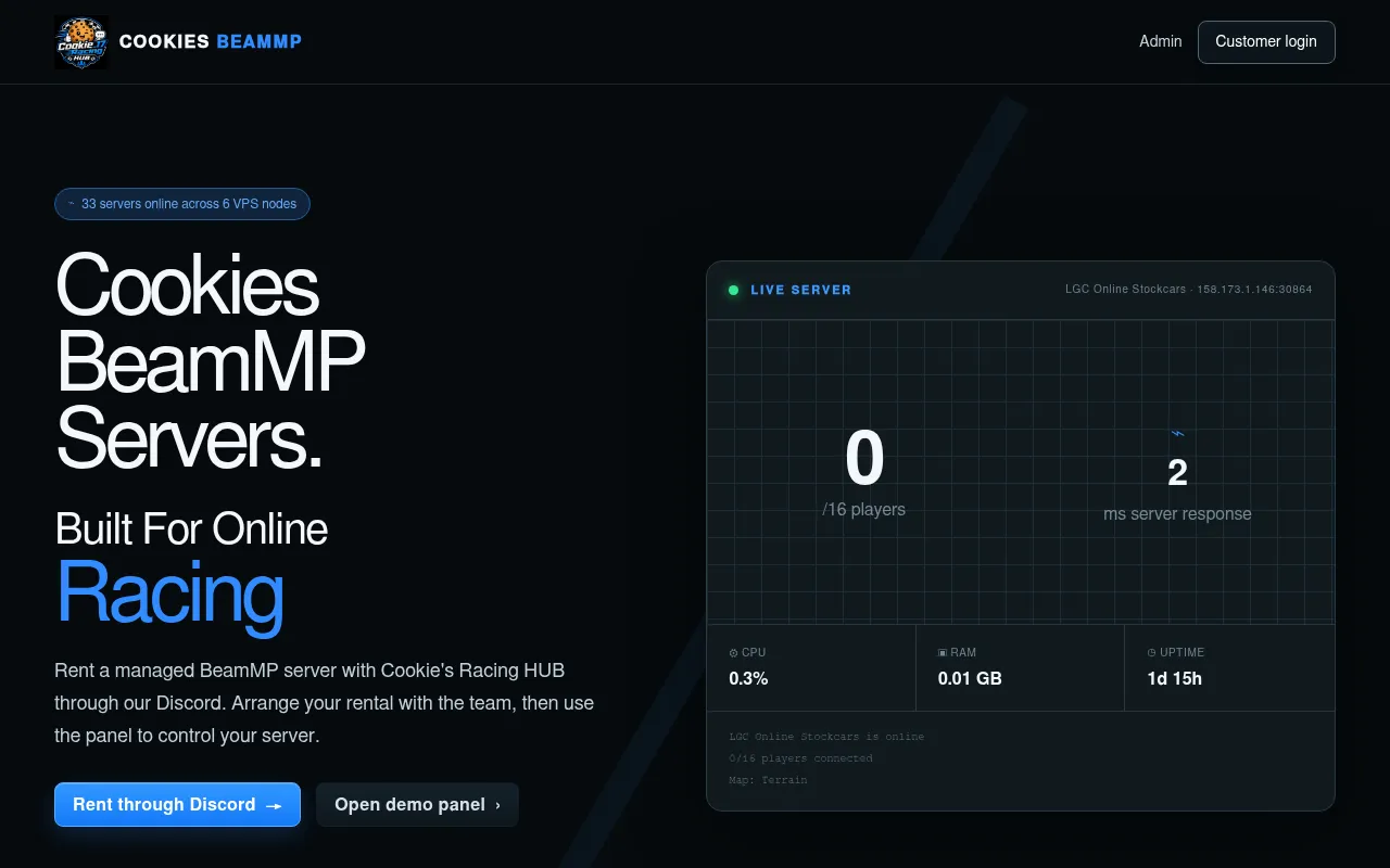 Screenshot of cookies-beammp-server-hosting.com