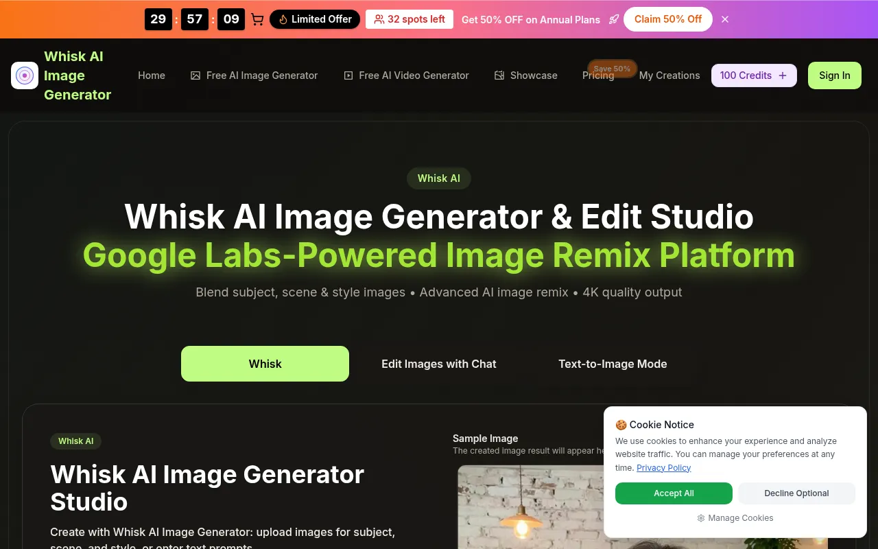 Screenshot of whisk-ai.co