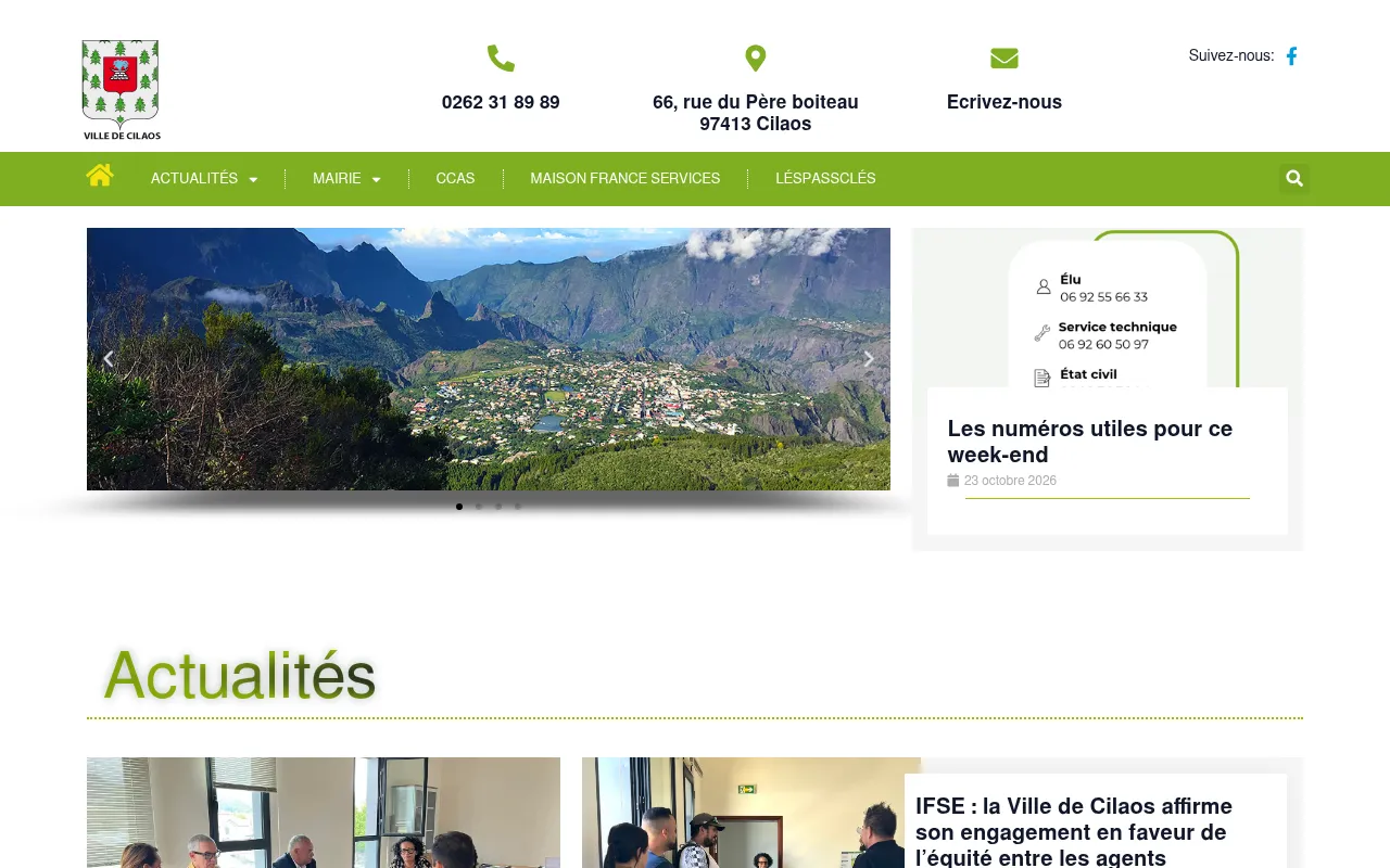 Screenshot of ville-cilaos.fr