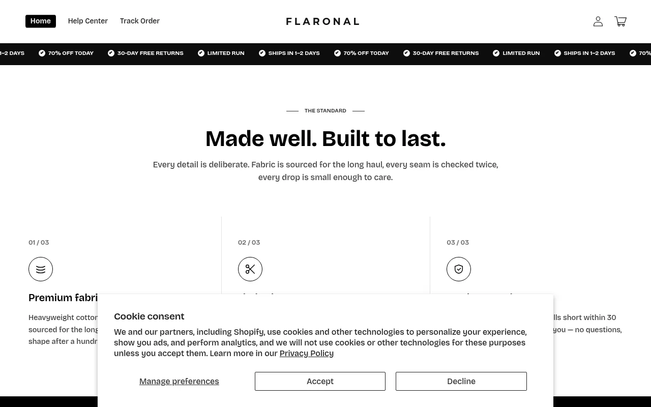 Screenshot of flaronal.com