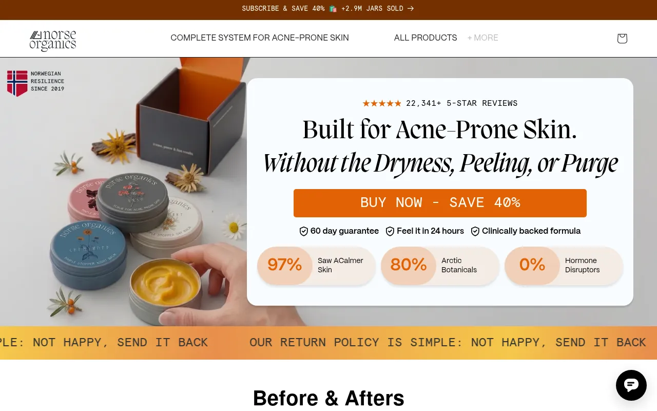 Screenshot of norseorganics.co