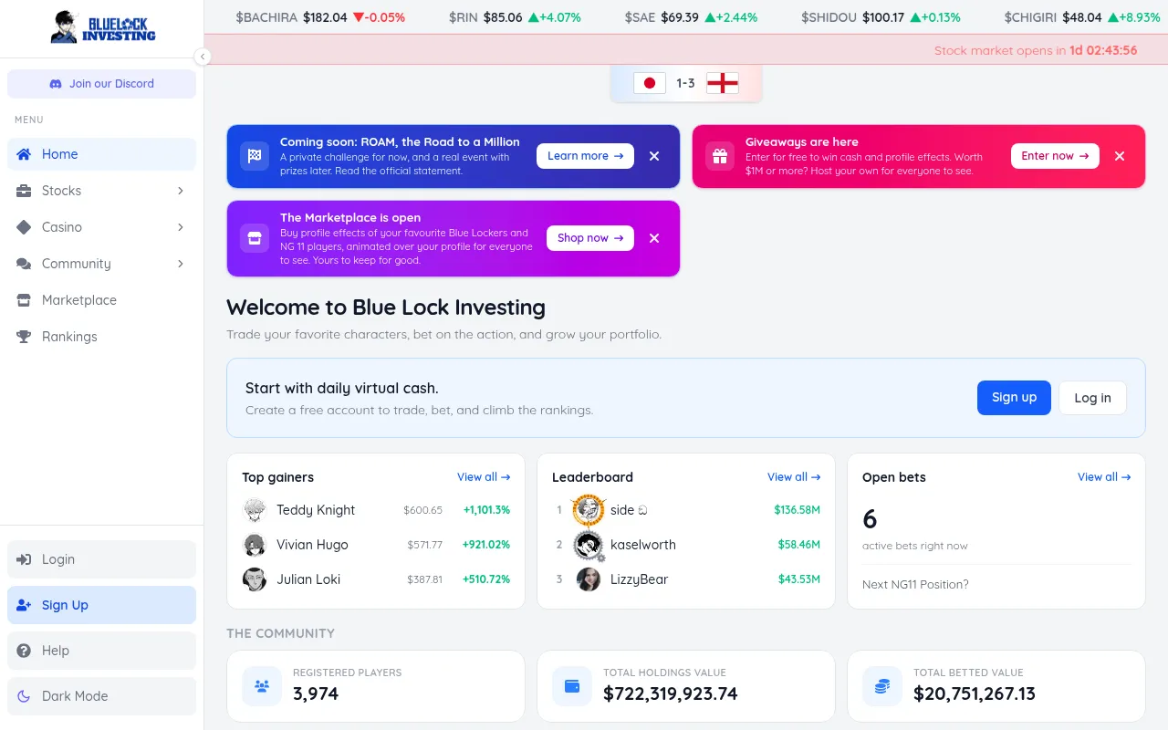 Screenshot of bluelockinvesting.com