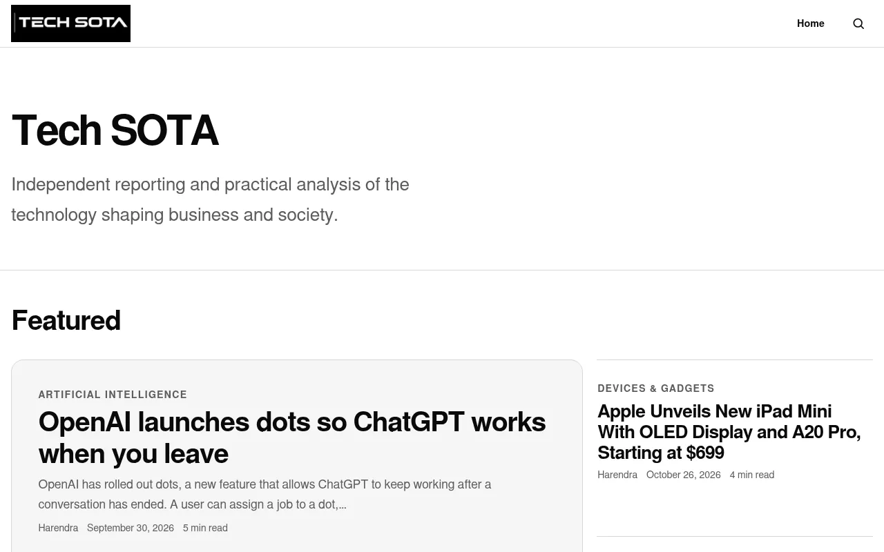 Screenshot of techsota.com