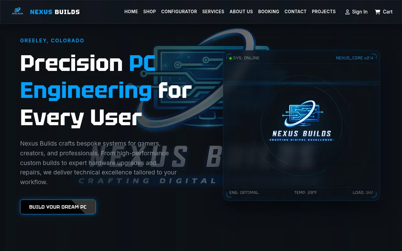 Screenshot of nexus-builds.com