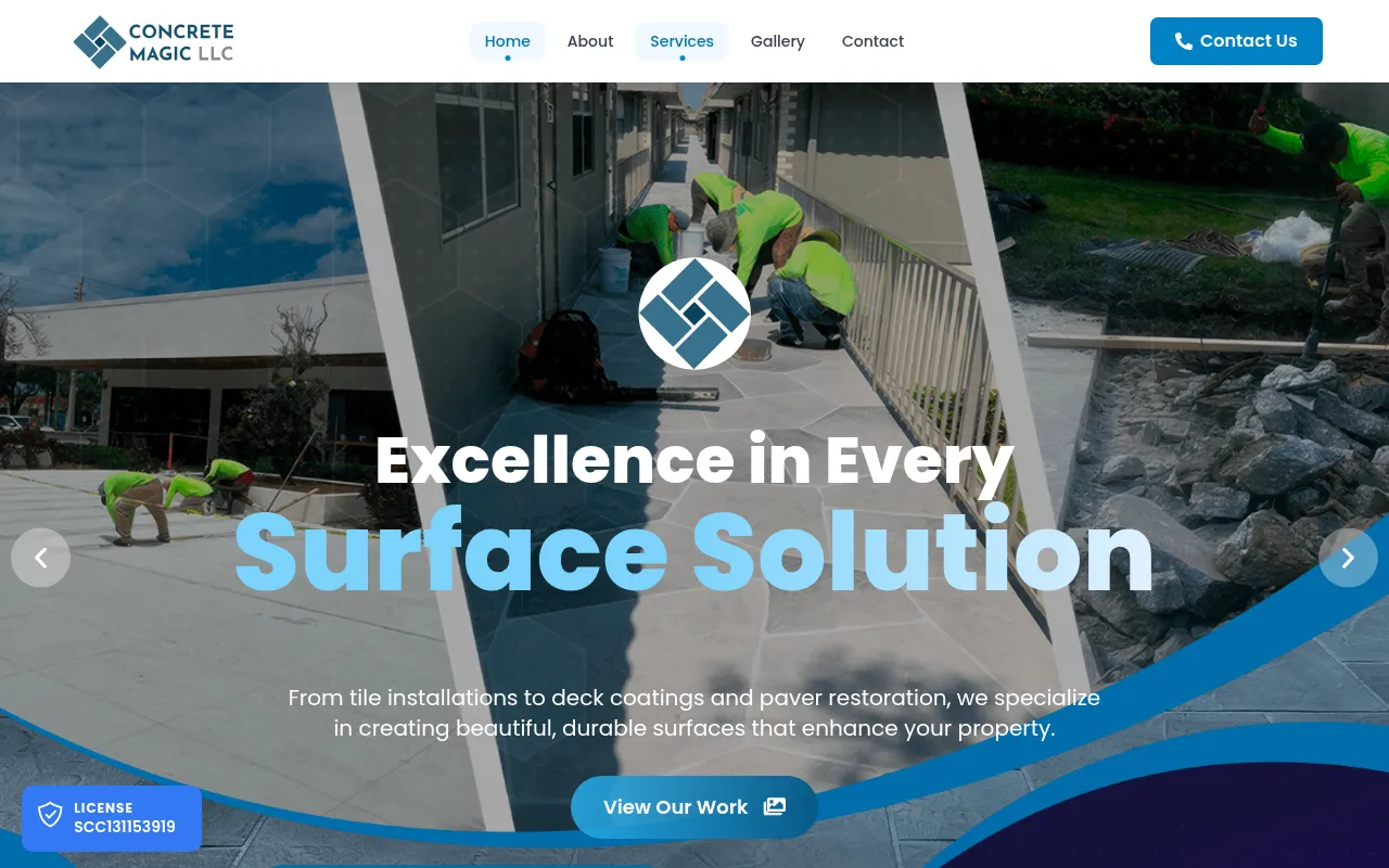 Screenshot of concretemagic.wpenginepowered.com