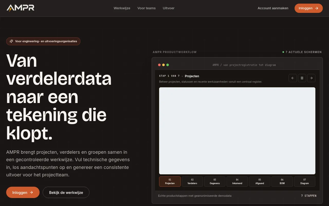 Screenshot of ampr.thndr.nl