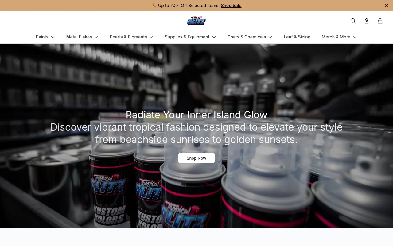 Screenshot of tropicalglitzoutlet.shop