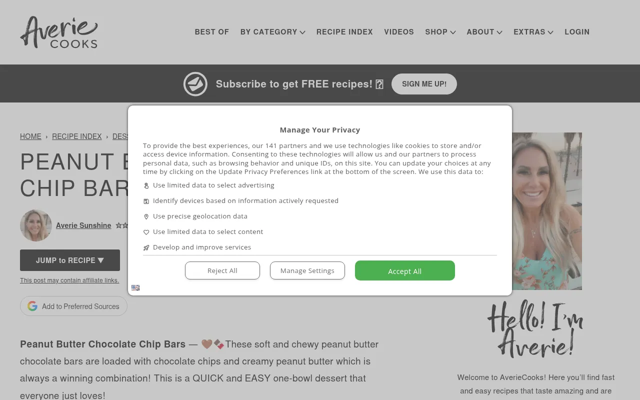 Screenshot of averiecooks.com