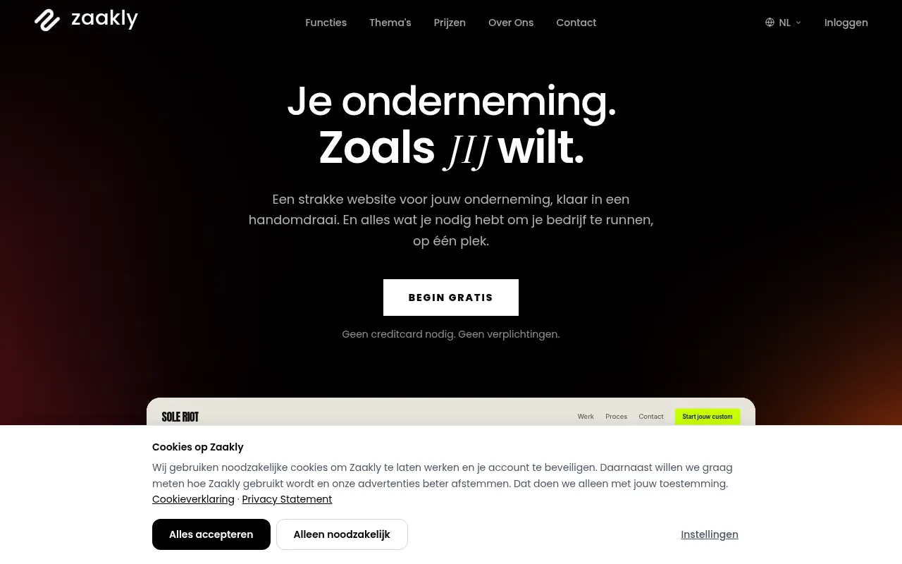 Screenshot of zaakly.nl