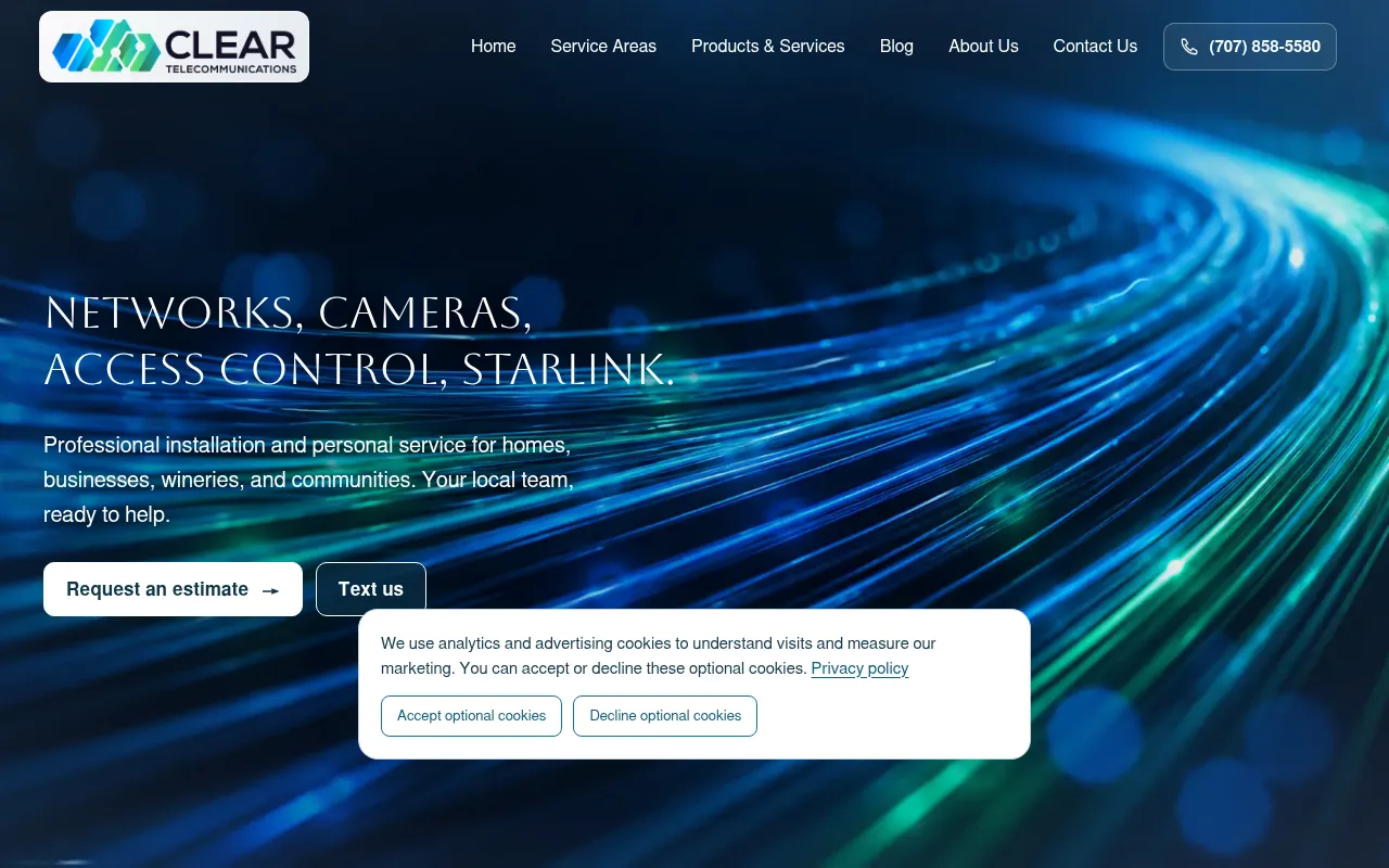 Screenshot of cleartelecommunications.com